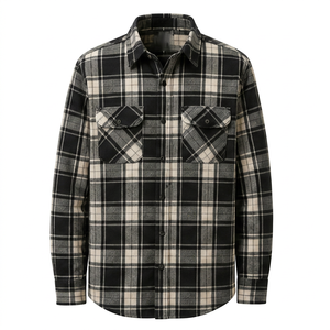 เสื้อเชิ้ตแขนยาวลำลองสำหรับผู้ชาย คอปกพับได้ แขนยาวเต็มตัว ผ้าฝ้าย - Product Image 1