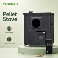 Poêle à granulés Fangran 500F OEM ODM avec télécommande et écran tactile, chauffage à air chaud, écologique, économe en énergie, moderne, pour élevages