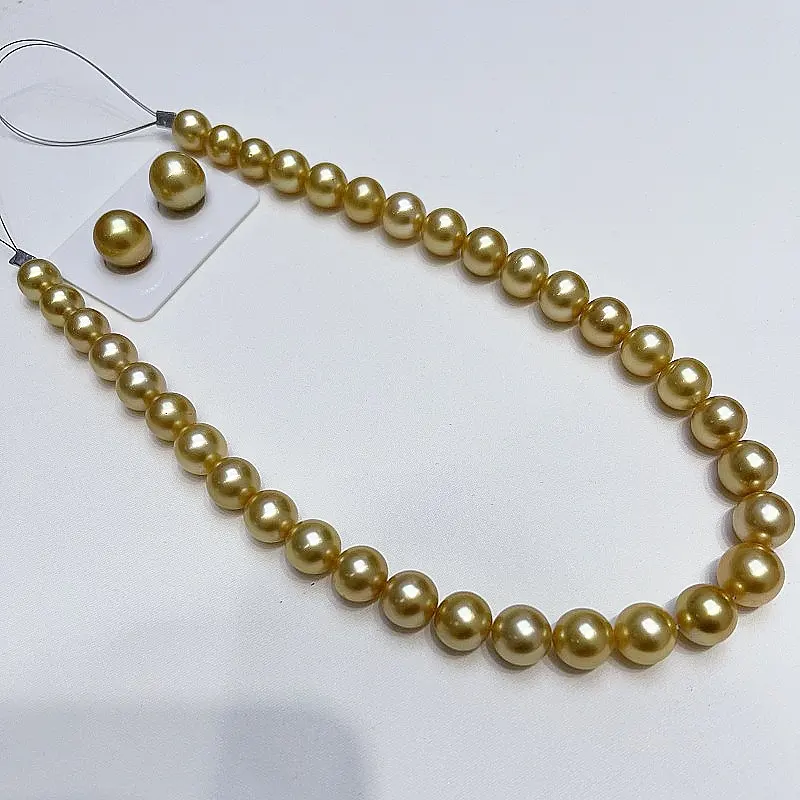 Sea Pearl South Ocean Gold Pearl Necklace Set Strong gold strong light women's jewelry head gift 18k gold necklace buttonhead