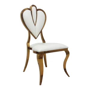 नई डिजाइन दिल के आकार होटल शादी कुर्सी घटना के लिए गोल्डन कुर्सियों