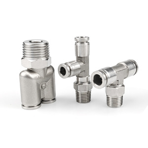 Zoni Pneumatics Stainless Steel <b>Quick</b> <b>Connector</b> PB8-02 Air Fitting PX6-01 Pneumatic Tee High Pressure - Product Image 1