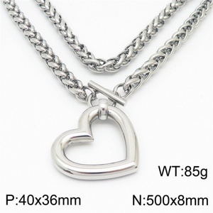 Popular 18k Gold Plated <b>love</b> Stainless Steel Heart Pendant Necklace <b>Bracelet</b> Jewelry Set - Product Image 6