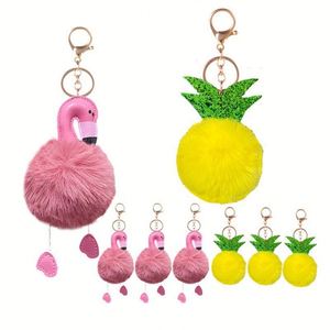 Llavero de pompón de 10 cm, de piel sintética esponjosa de colores, para mujer, llaveros de pompón, llavero de pompón Woodpecker - Product Image 3