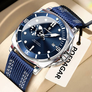 Reloj Deportivo de Cuarzo Poedagar 873B para Hombre, Esfera Negra, Correa de Nailon, Resistente al Agua - Product Image 2