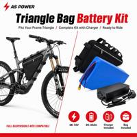 Kit batterie vélo électrique 72V 20Ah en sac triangulaire 1440Wh INR21700-50G avec BMS à équilibrage actif, sac et chargeur, haute performance haute tension