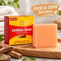 Savon artisanal à l'huile essentielle de bois de santal OEM/ODM, extrait naturel, barre nettoyante douce pour peaux sensibles, vente en gros