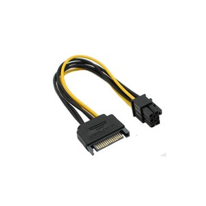 Cable adaptador de alimentación Sata de 15 pines a 6 pines para tarjeta gráfica, moldeado por inyección de alambre de cobre - Product Image 3