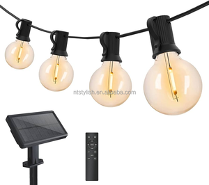 Chất Lượng Cao Giao Hàng Nhanh Chóng Thay Đổi Độ Sáng Điều Khiển Từ Xa 50ft 25 + 1 Bóng Đèn G40 Ngoài Trời Năng Lượng Mặt Trời Điện LED Chuỗi Ánh Sáng - Product Image 1
