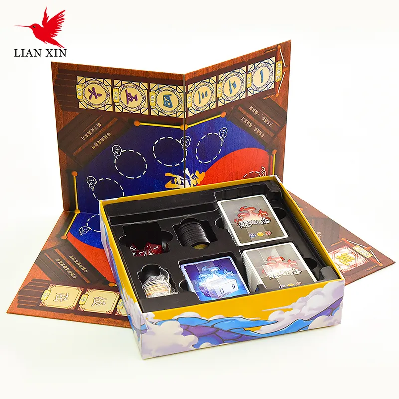 하이 퀄리티 사용자 정의 디자인 카드 게임 인쇄 보드 게임 제조 업체 플라스틱 종이 재료 놀이 상자 포장