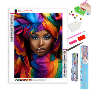 Peinture au diamant de haute qualité, femme africaine, toile de peinture au diamant, <span class=keywords><strong>portrait</strong></span> <span class=keywords><strong>photo</strong></span> pour <span class=keywords><strong>la</strong></span> décoration de <span class=keywords><strong>la</strong></span> pièce - Product Image 1