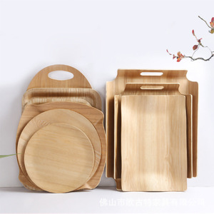 Plateau de service rectangulaire en bois de frêne Augut avec poignées pour le thé, les gâteaux, la pâtisserie et l'utilisation en cuisine - Product Image 3
