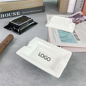 Cendrier en porcelaine blanche de luxe, cendrier en <span class=keywords><strong>céramique</strong></span> avec logo personnalisé, porte-cigarettes pour la maison, le bureau, la salle de séjour - Product Image 2