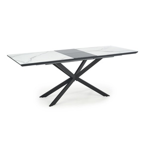 <span class=keywords><strong>Mesa</strong></span> de <span class=keywords><strong>comedor</strong></span> <span class=keywords><strong>extensible</strong></span> con <span class=keywords><strong>mesa</strong></span> de pizarra de piedra de mármol de vidrio templado <span class=keywords><strong>y</strong></span> base de <span class=keywords><strong>acero</strong></span> al carbono de arena - Product Image 1