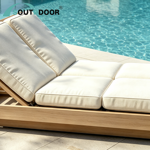 Lujo moderno de madera de teca de 2 asientos cama de sol sólido asiento doble Patio jardín al aire libre tumbona para patio y hotel nueva llegada - Product Image 6