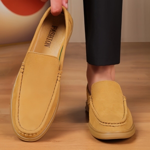 Chaussures plates décontractées pour hommes, en daim véritable, style Penny, en cuir <span class=keywords><strong>de</strong></span> <span class=keywords><strong>cerf</strong></span>, avec semelle intérieure en PU, idéales pour la marche - Product Image 6