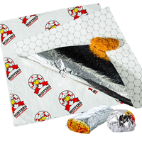 Papier d'emballage alimentaire en aluminium et PE, double face, résistant à la graisse et à l'humidité, jetable, pour sandwichs, pizzas, hamburgers, en-cas