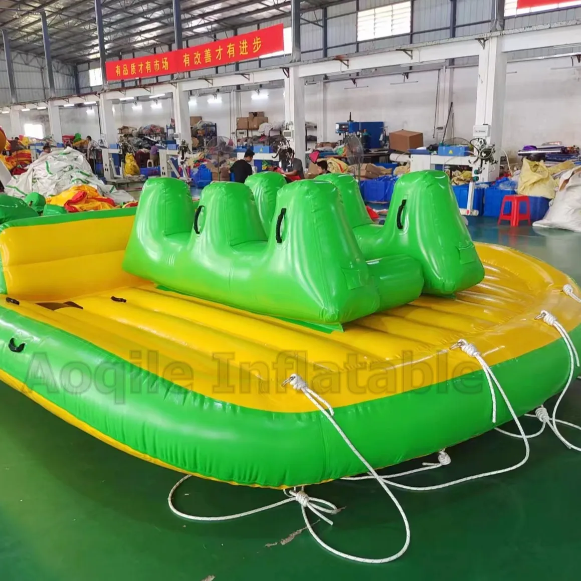 heavy duty PVC 9 Riders Inflatable Banana Slider Towable Flying Sofa Water Bike Pedal Boat  new Banana Slider For 6 to 9 people