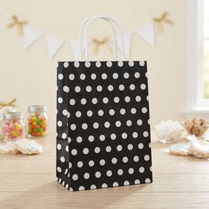 Black Polka Dot Paper Gift <b>Bags</b> with Handles Kraft Paper Party Favor <b>Bags</b> 25 Pcs for Events - Product Image 4