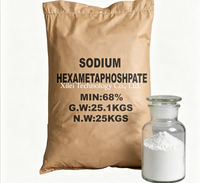 Hexamétaphosphate de sodium de qualité industrielle SHMP 68% Agent séquestrant en poudre Sac de 25 kg