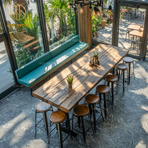 Caffetteria bar <span class=keywords><strong>in</strong></span> <span class=keywords><strong>legno</strong></span> panca ristorante <span class=keywords><strong>in</strong></span> <span class=keywords><strong>legno</strong></span> divano stand tavolo <span class=keywords><strong>con</strong></span> sedia Set mobili per ristorante - Product Image 2