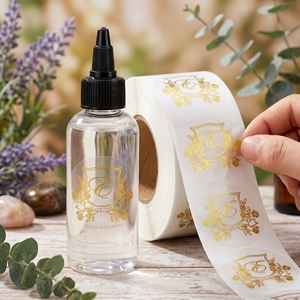 Custom Silver PP <b>Label</b> Stickers Waterproof Eco-Friendly for Personal Care Bottles Logo Air Freshener with Metallic Foil Chrome - Product Image 1