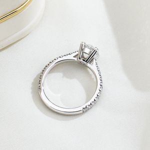 Bague pour femme Messi Jewelry MSR-2073 PT950 avec diamant de laboratoire de forme ronde - Product Image 2