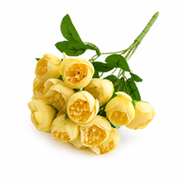 Meilleure vente transfrontalière : Bouquet de 15 têtes de fleurs artificielles en soie (Lotus rosé simulé, Rose thé, Pivoines) pour mariages