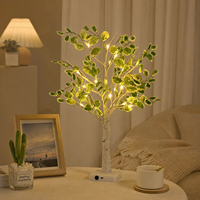 Lumière décorative d'arbre LED, 24 LED, arbre artificiel Bonsaï, lampe de nuit à piles USB pour la maison, la chambre à coucher, blanc chaud