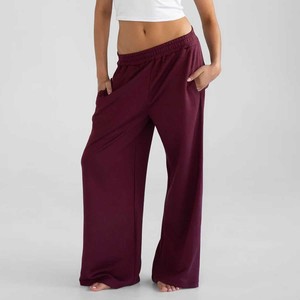 Pantaloni Casual a Gamba Larga Personalizzati OEM con Logo, Pantaloni Sportivi Larghi da <span class=keywords><strong>Donna</strong></span> <span class=keywords><strong>Senza</strong></span> Cordoncino, Pantaloni a Gamba Dritta - Product Image 4