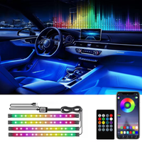 Bande lumineuse LED RGB pour voiture, personnalisable en usine, USB, éclairage d'ambiance automobile, accessoires de lampe d'ambiance, éclairage intérieur LED pour voiture