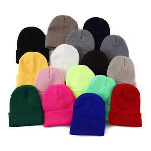 Bonnet d'hiver uni personnalisé avec logo d'usine, bonnets tricotés doux pour le ski, unisexe, 100% coton, bonnets d'hiver pour enfants, hommes et femmes - Product Image 2
