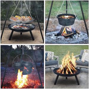 Grille de <span class=keywords><strong>barbecue</strong></span> à charbon de bois à chaîne suspendue pour trépied en acier réglable avec bol à feu pour le camping en plein air - Product Image 5