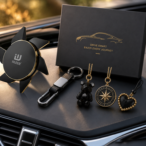 Colección de Accesorios Esenciales para Auto de Lujo, Set de Regalo con Soporte para Teléfono, Caja para Pañuelos, Portavasos, Posavasos, Llavero y Accesorios Decorativos - Product Image 3