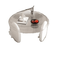 Meubles de salon modernes et luxueux, petite table basse en verre trempé pour la maison, ensemble avec cadre métallique réglable, simple et créatif