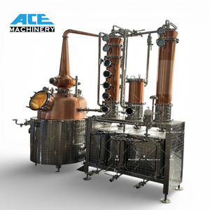 Equipo de Destilería de Cobre Rojo Ace 1800L, Alambique Híbrido para Maceración de Mosto, Líquido Fermentado, Vino, Whisky, Licor, Ginebra - Product Image 1