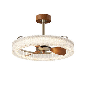 Ventilador de Techo con Lámpara Integrada, 3 Aspas de Madera, Material Acrílico, Regulación Continua, Control Inteligente - Product Image 4