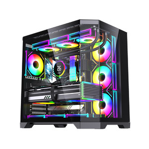 Boîtier <span class=keywords><strong>PC</strong></span> 2026 avec écran surdimensionné, vitrine en verre panoramique, <span class=keywords><strong>tour</strong></span> ATX pour ordinateur de jeu, compatible refroidissement liquide 360mm et ventilateurs - Product Image 6