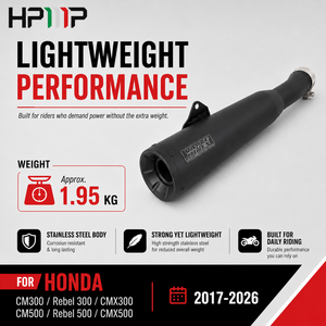Tubo de escape de acero inoxidable 304 con silenciador deslizable para <span class=keywords><strong>HONDA</strong></span> <span class=keywords><strong>Rebel</strong></span> 300 500 CM300 CMX300 CM500 <span class=keywords><strong>CMX500</strong></span> 2017-2026, piezas - Product Image 6