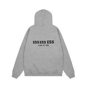 Nuova Tuta Casual da <span class=keywords><strong>Uomo</strong></span>, Set 2 Pezzi con Felpa Oversize ESS ESS Grigio Mélange, 100% Cotone con Stampa Floccata in Pile - Product Image 4