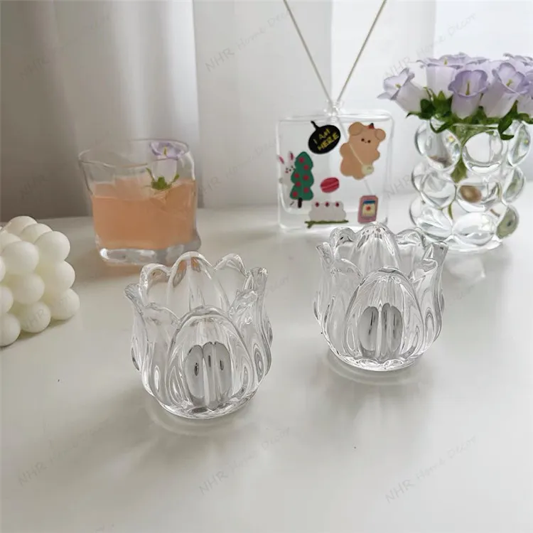 Quality Material Multifunctional Usedouble Wall Glass Candle Holder Glass Candle Holders For Wedding