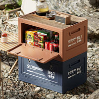 Boîte de rangement pliable rectangulaire en PP avec couvercle pour le camping, le jardin, les aliments et les voyages