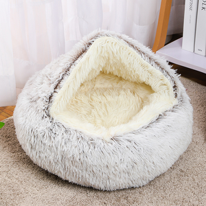 30-60 см пушистая полукупольная кровать для домашних животных мягкая плюшевая противоскользящая база уютное гнездо для кошек и собак машинная моющаяся Маленькая подушка для животных пещерная собака - Product Image 6