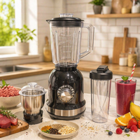 Robot culinaire multifonctionnel en acier inoxydable et verre, 1000W, haute vitesse, pour smoothies aux fruits, mixeur, hachoir à glace