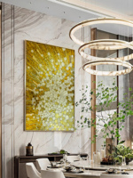 Mosaïque murale artistique de luxe en verre doré, peinture 3D en porcelaine, carreaux muraux en céramique couleur or faits à la main