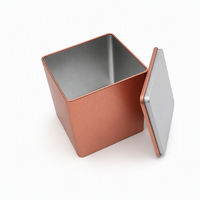 Boîte cadeau carrée en fer blanc pour chocolats avec couvercle séparé pour bonbons et confiseries, impression personnalisée, OEM, ODM, vente en gros, emballage en vrac