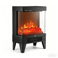 Cheminée électrique chauffante 12 pouces avec flamme LED, encastrable murale, fenêtre de visualisation 3 faces, commande en anglais, pour usage domestique et hôtelier