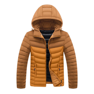 OEM Custom Großhandel Winter Herren jacke Outdoor Wind dicht Warm gepolsterte Baumwolle Fleece geste ppte abnehmbare Hut Daunen Puffer Jacke - Product Image 2