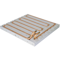 Plaque de refroidissement liquide haute puissance, dissipateur thermique en profilé aluminium sur mesure avec tube en cuivre, plaque refroidie en usine
