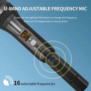 TNH UM-PU01 UHF Plug and Play Wireless Pro doppio microfono rumore Home Karaoke palco MIC dinamico universale KTV - Product Image 2