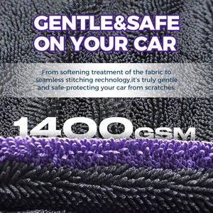 定制标志<span class=keywords><strong>70</strong></span>/30扭曲环超细纤维清洁布干燥毛巾汽车超细纤维细节汽车洗布毛巾 - Product Image 2